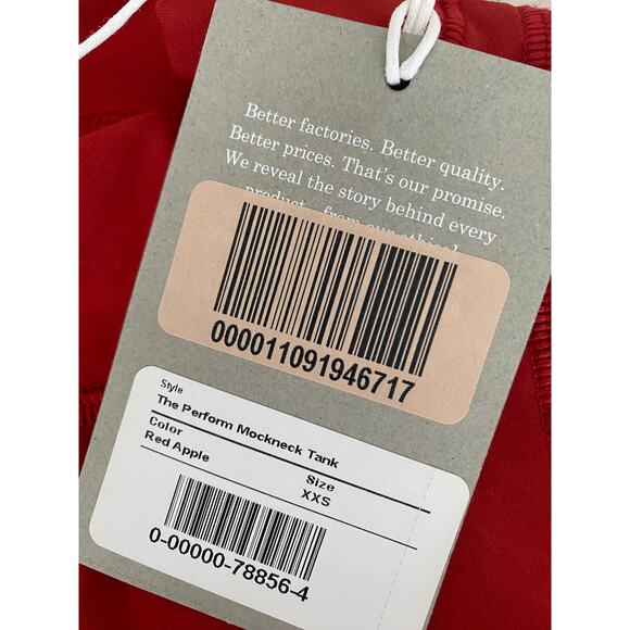Everlane The Perform Mock Neck Tank Top in Apple Red size XXS nwt - Picture 4 of 4